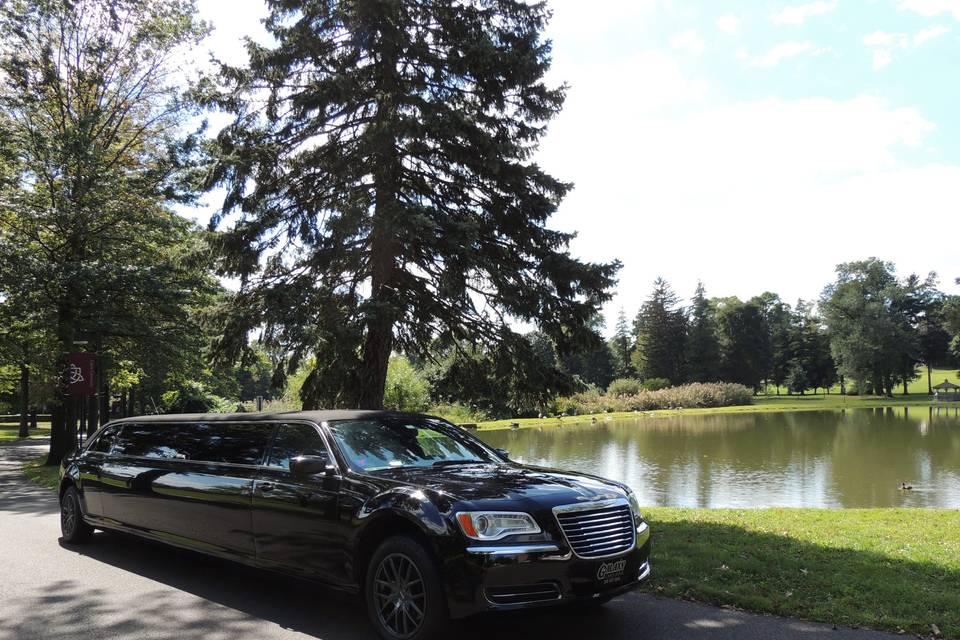 Black limo parked