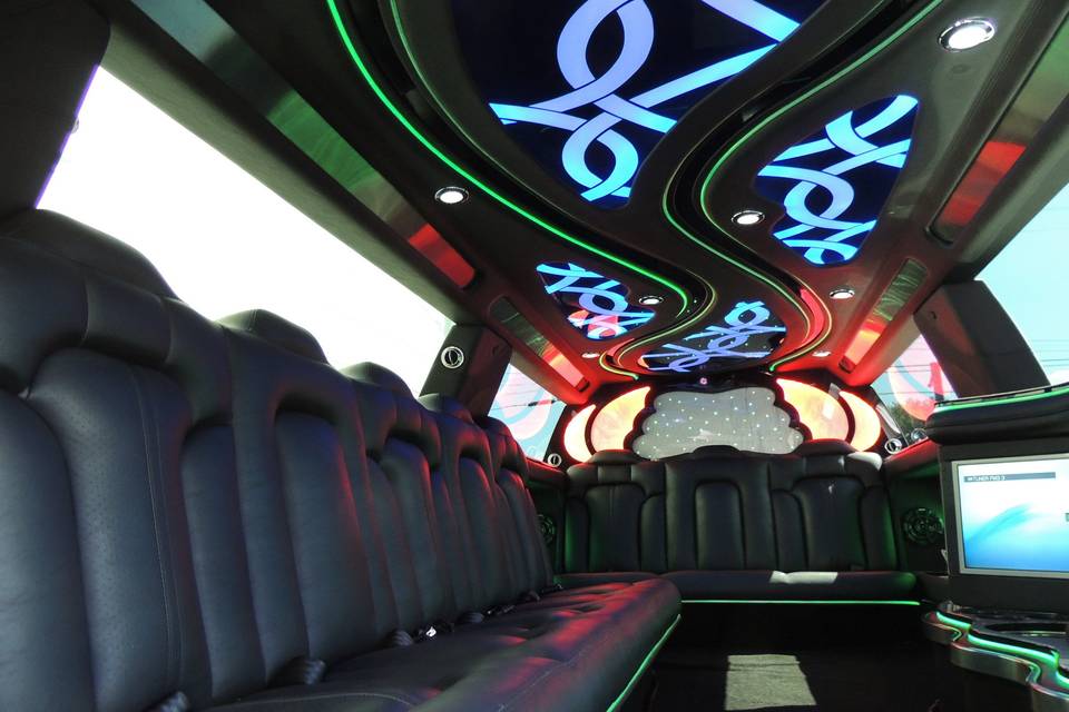 Interior of the limo