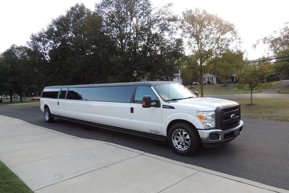 Limousine by the sidewalk