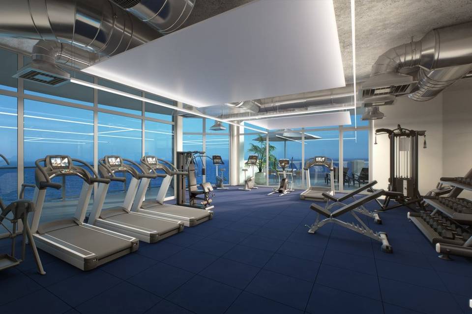 Rooftop fitness center