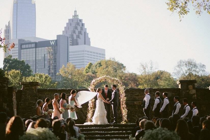 Bride with bridesmaids