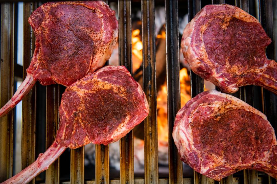 Steaks on the grill