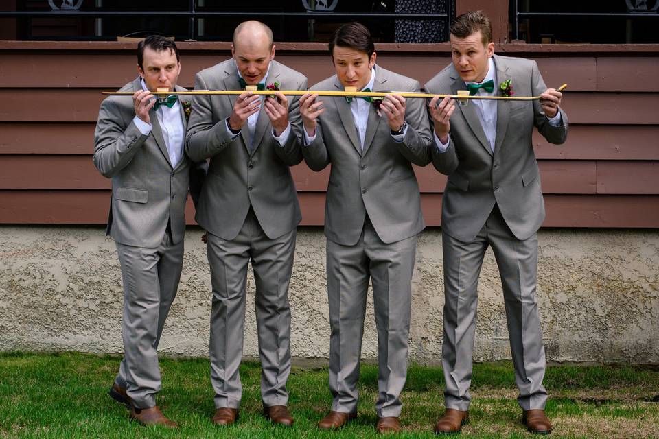 The groom with his groomsmen