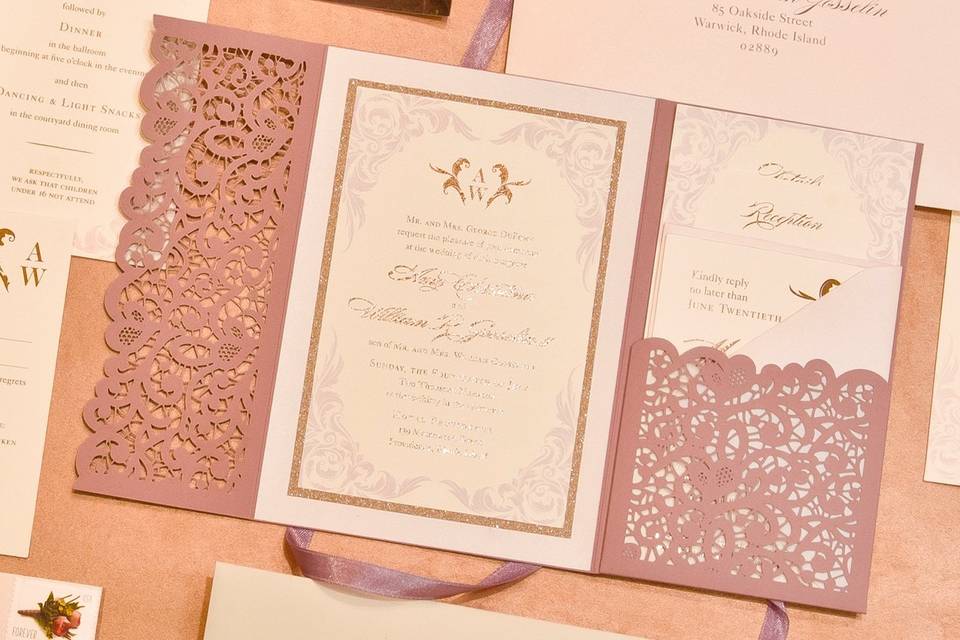 Laser Cut Invite with Foiling