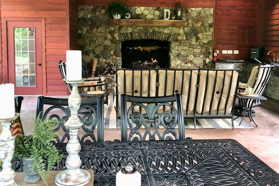 Outdoor Pavilion Fireplace