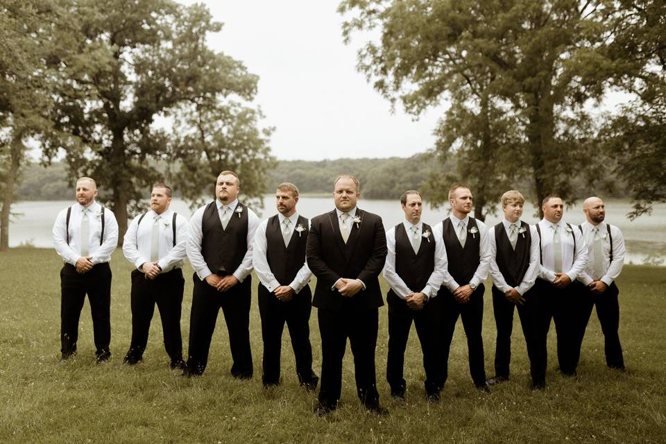 Groomsmen at the Lake