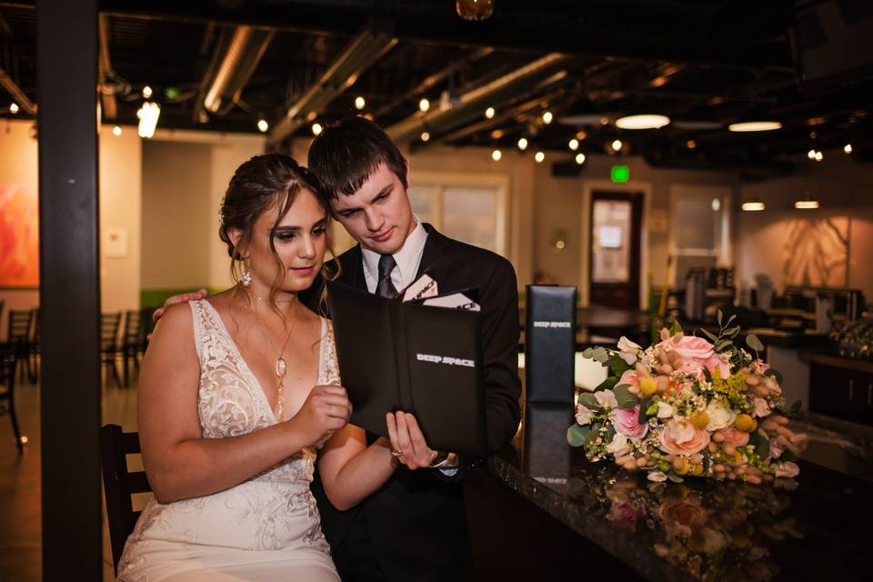 Bride & Groom at Bar