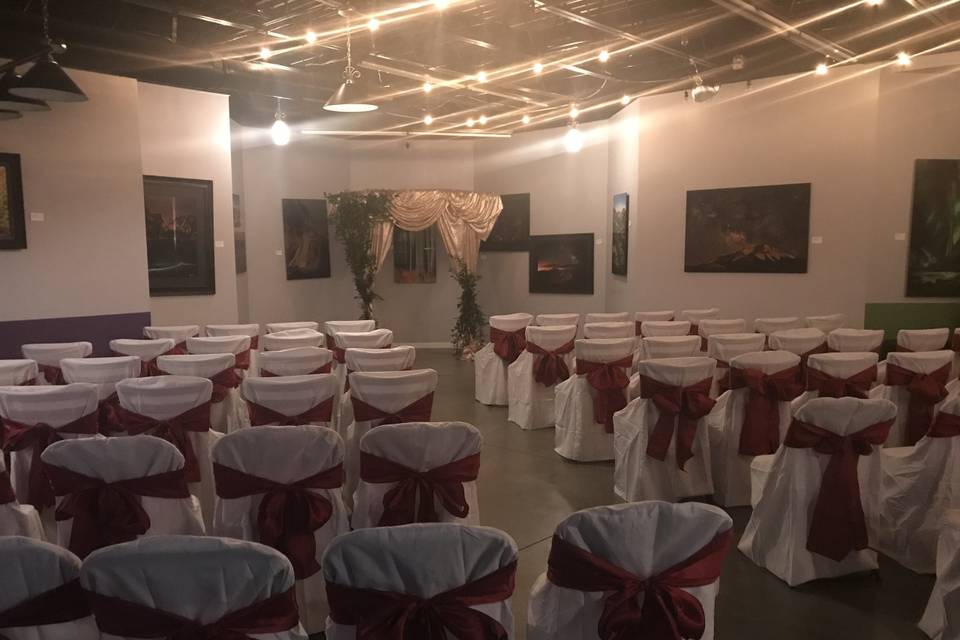 Indoor wedding ceremony lounge