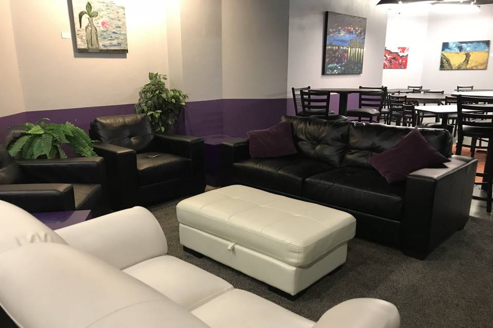 Comfy couches in lounge