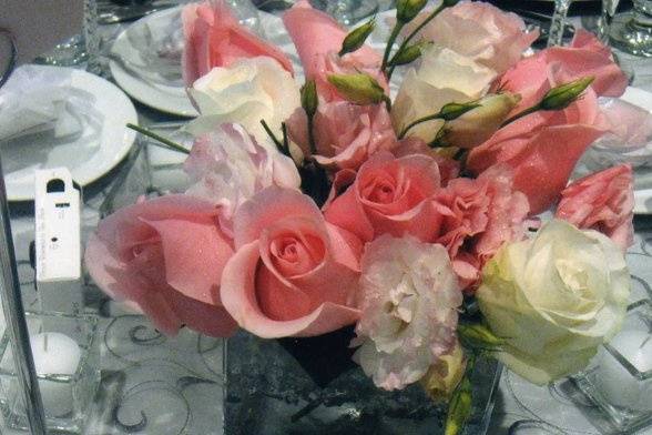 Pink and white flower arrangement