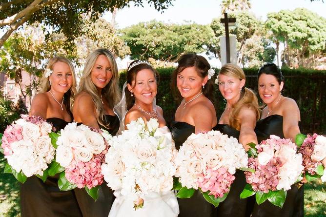 Bride and bridesmaids