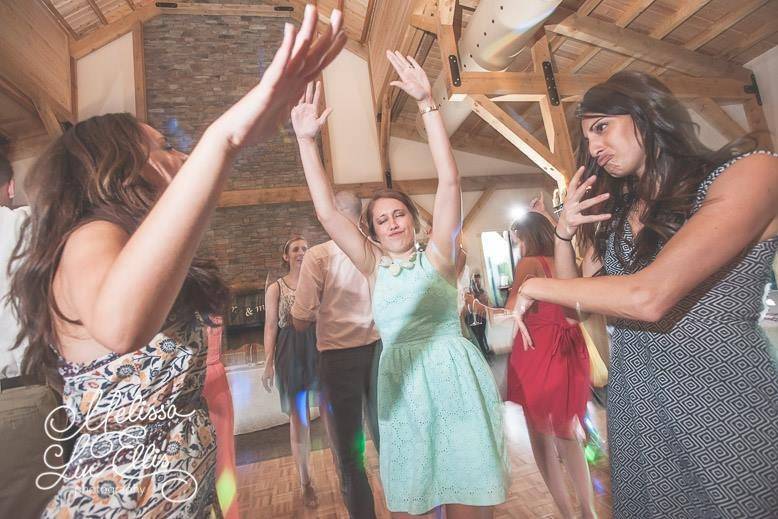 Bridesmaids on the dance floor