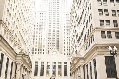 Downtown Chicago wedding day