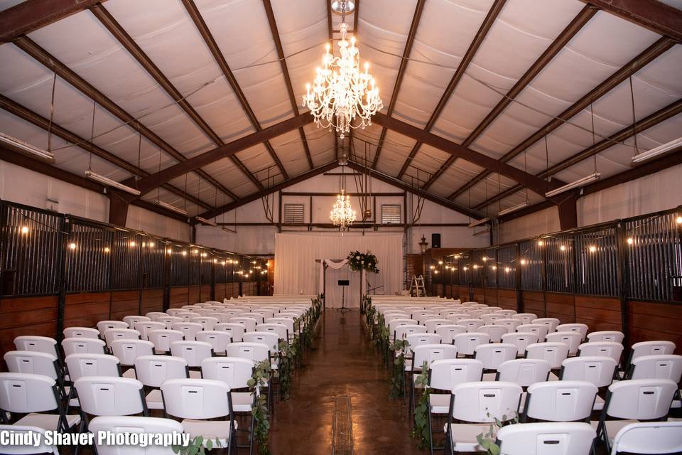 Main barn wedding set up