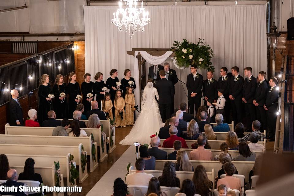 Main barn wedding set up