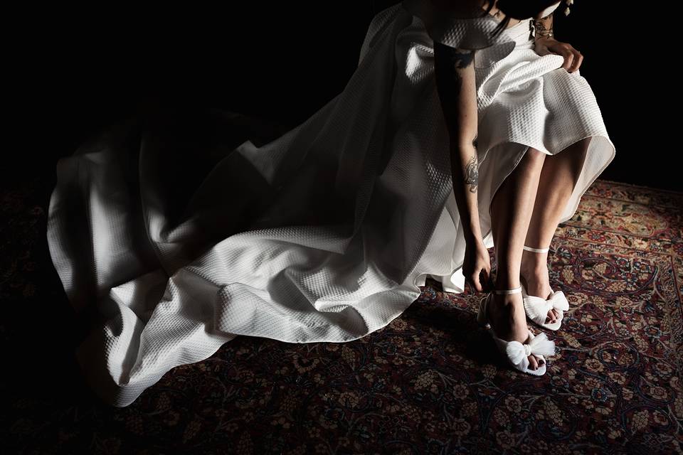Bow bridal shoes
