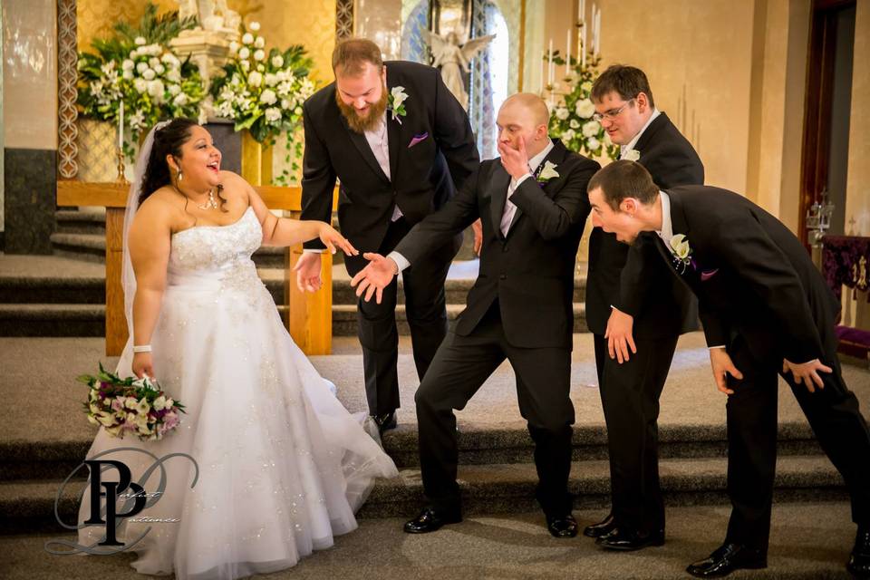 Bride and groomsmen