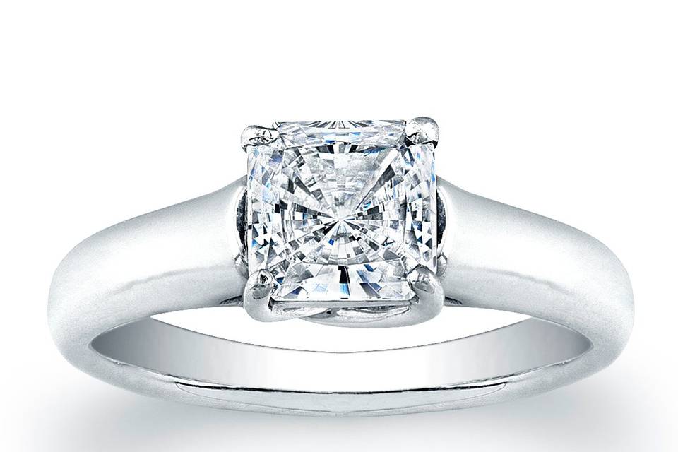 <b>Vatche X Prong Princess Cut Solitaire Engagement Ring</b><br>This simple yet stylish solitaire engagement ring setting is made by Vatche and will perfectly show off your choice of a center diamond.