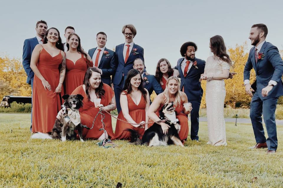 A happy wedding crew!