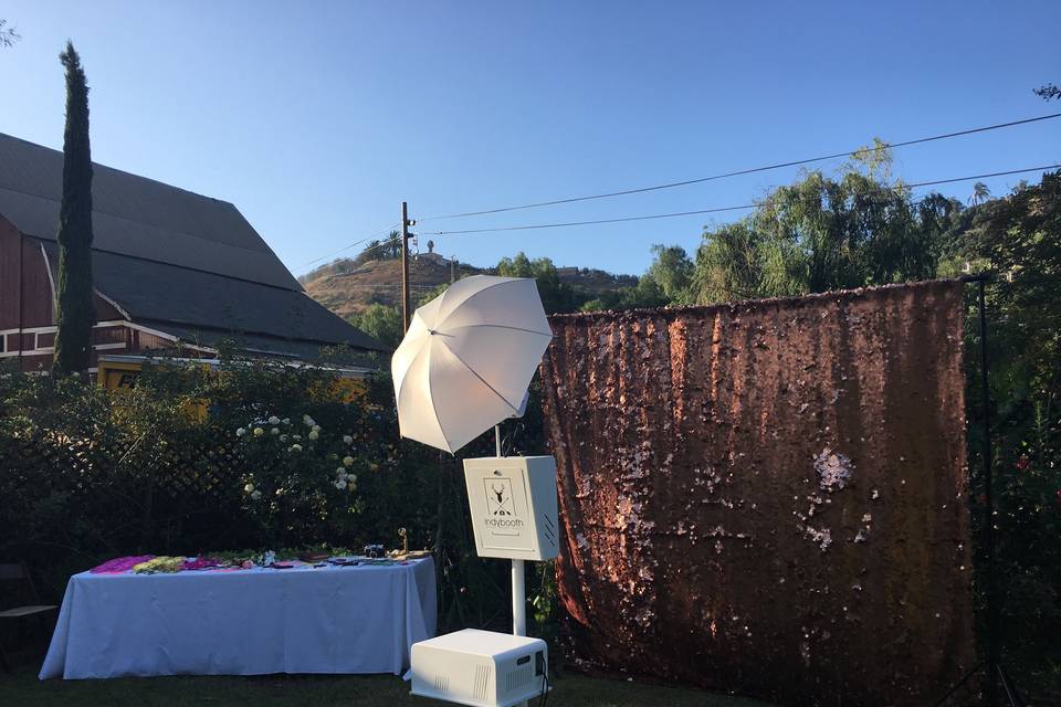 Outdoor photo booth setup