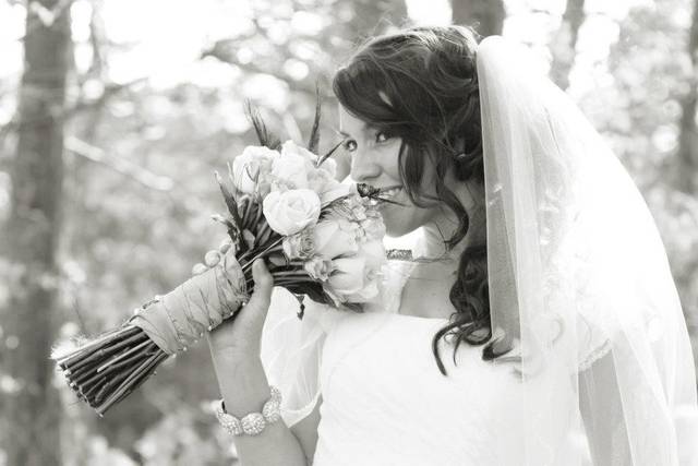 A bride and bouquet