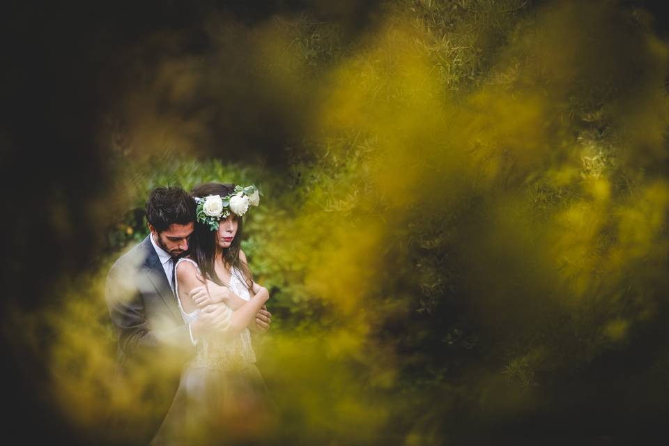 Creative bride and groom photo