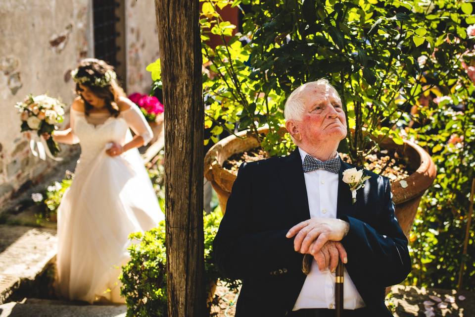 Bride and her granfather