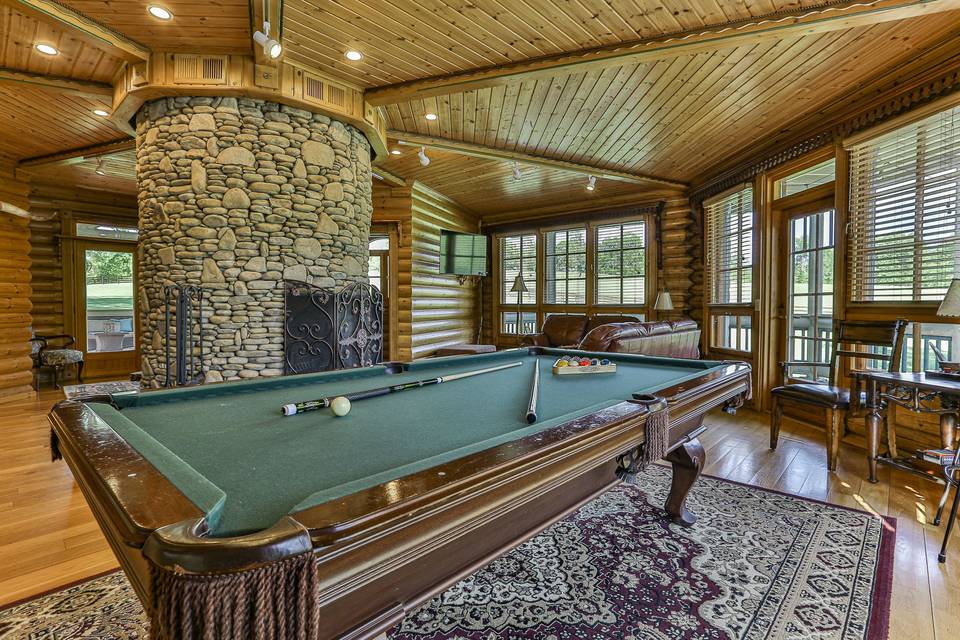 Game room of lodge.