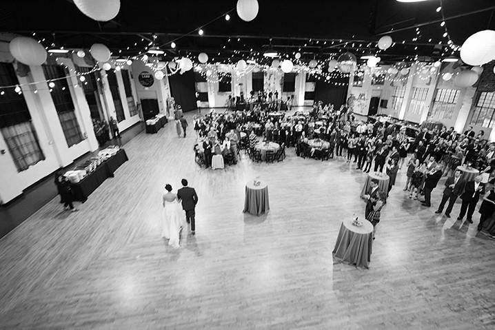 Newlyweds arrive at their reception