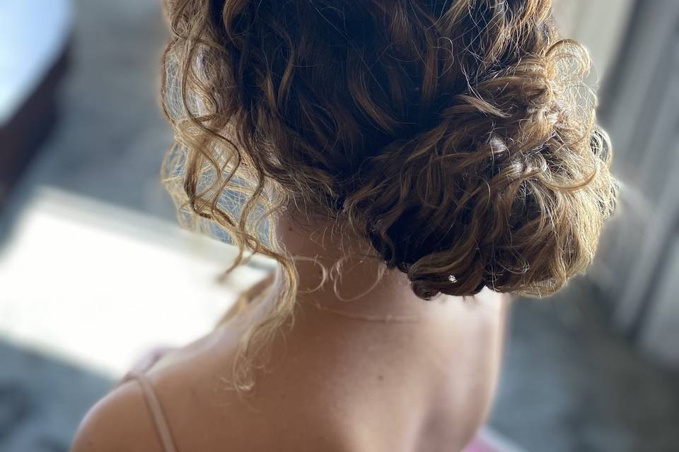 Natural curl updo
