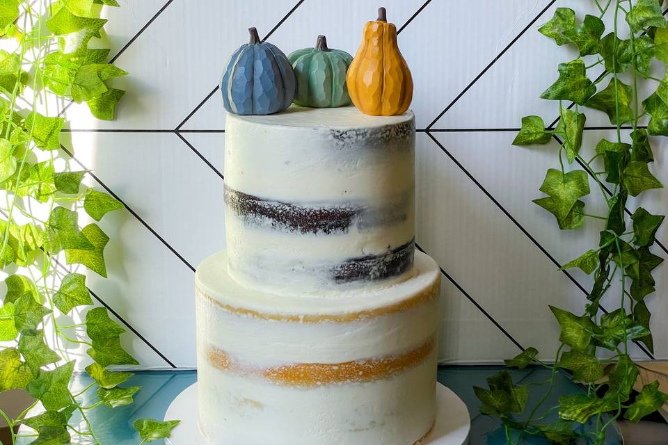 Two Tier Semi-Naked Cake