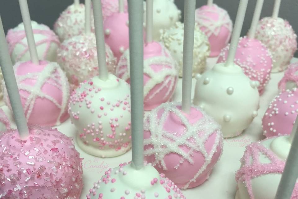 Pink and White Cake Pops