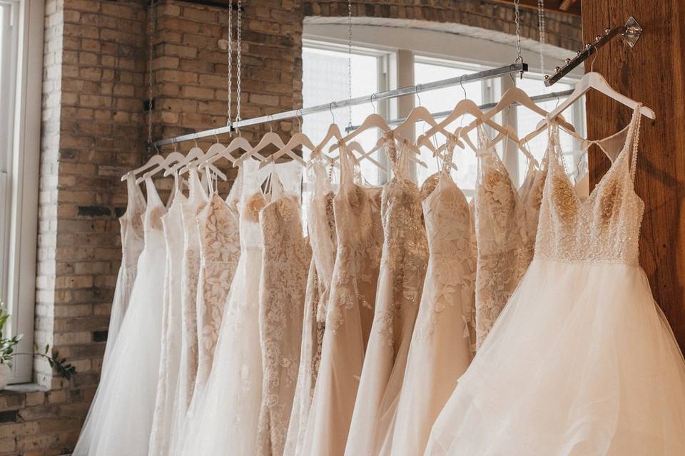 Rows of Bridal Gowns