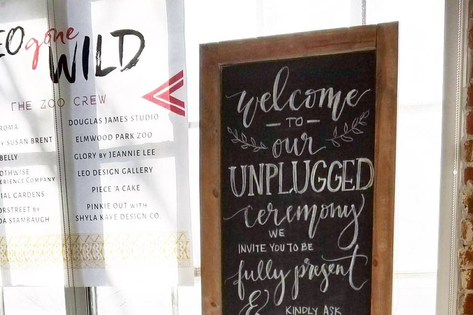 Chalkboard signage