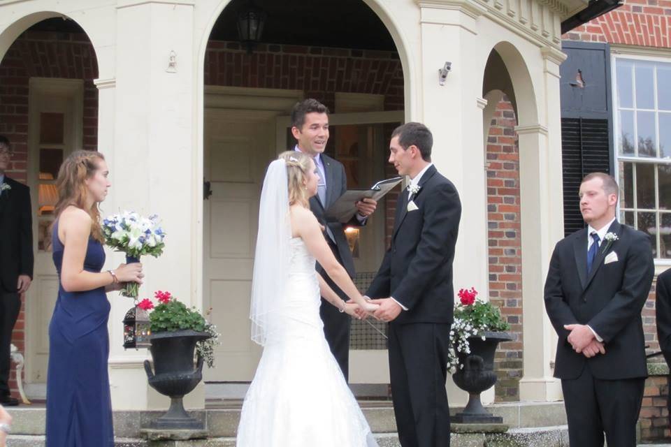 Couple exchanging vows