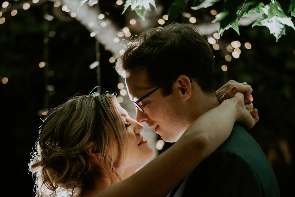 Backlit couple