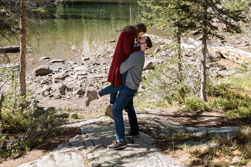 Loving couple kissing