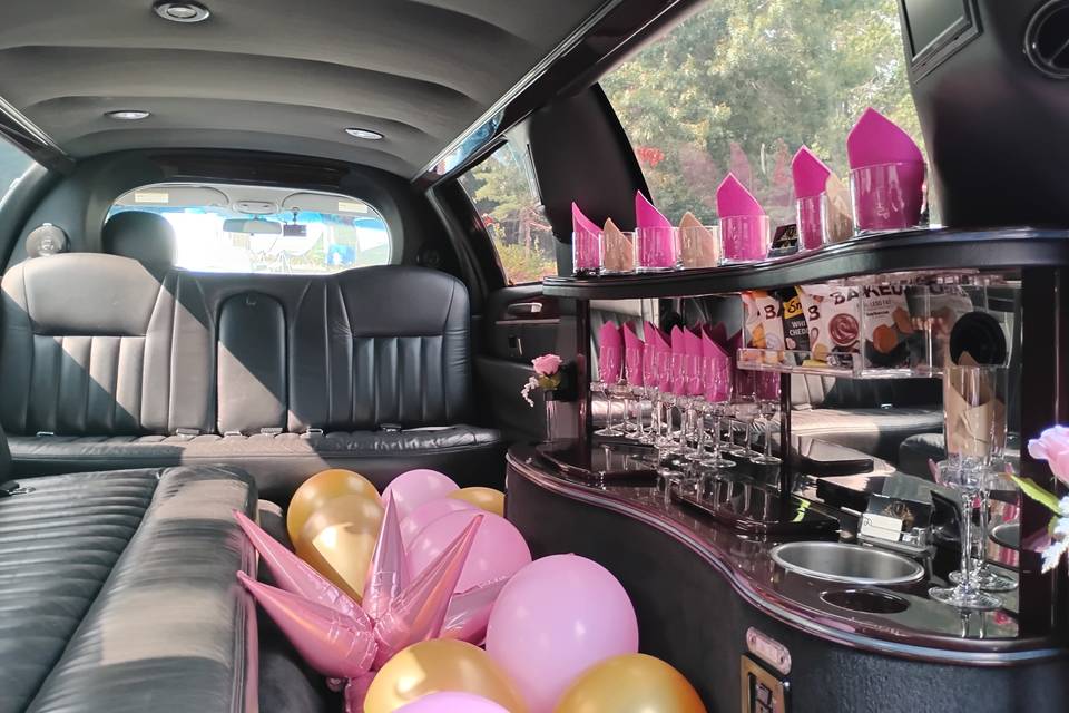 Pink Decor in Black Limo