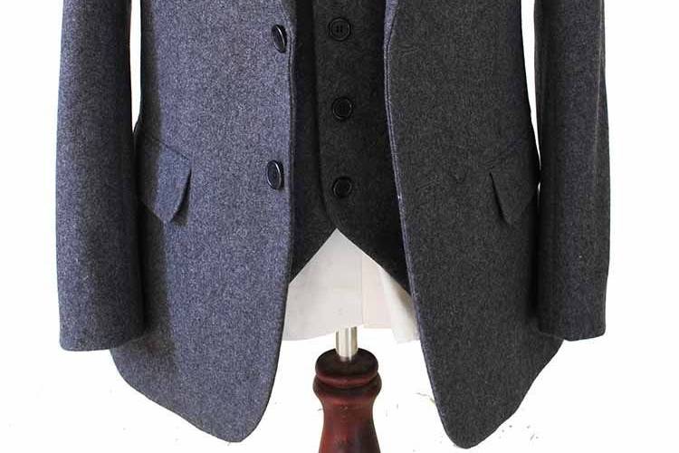 Grey twill tweed suit