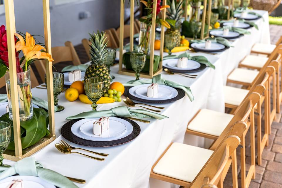 Tropical place settings
