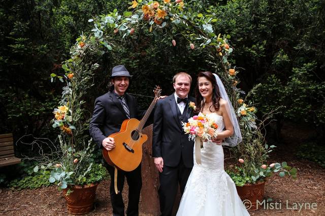 Wedding ceremony at the San Francisco's Conservatory Of Flowers.