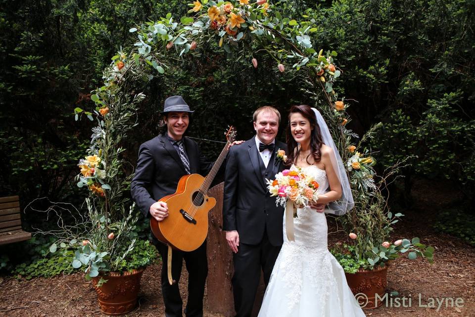 Wedding ceremony at the San Francisco's Conservatory Of Flowers.