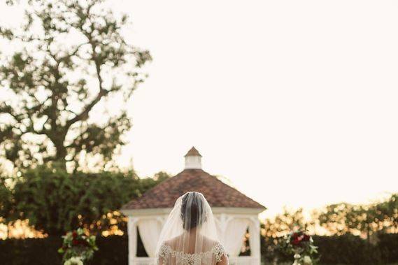 Bride walking on the aisle