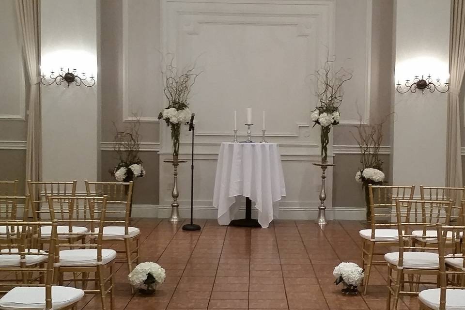 Table setting and lantern centerpiece