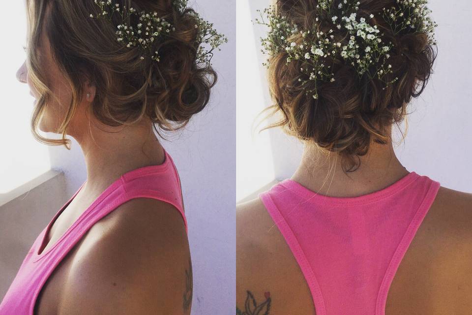 Bridesmaid hair and makeup