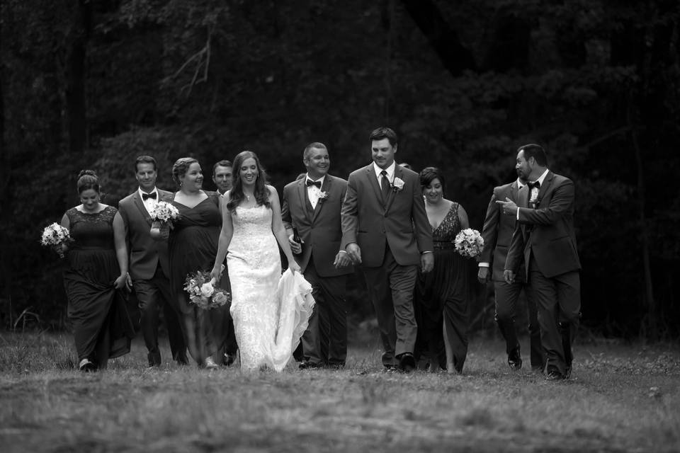 Bridal party walk