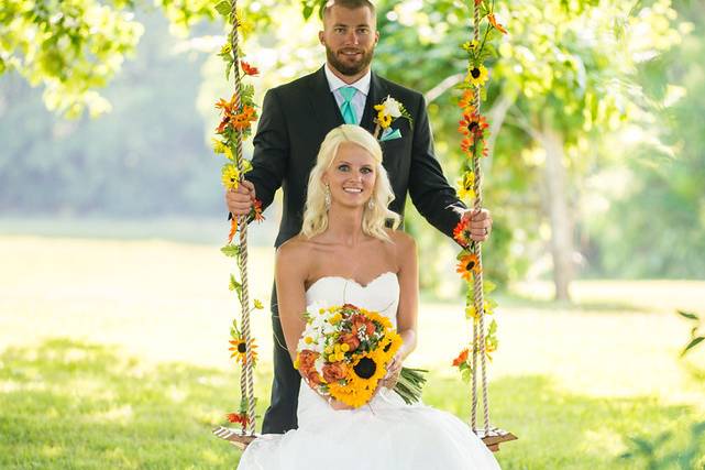 Bride on the swing