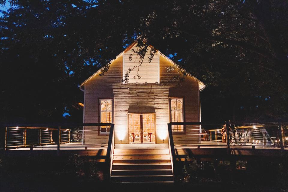 The barn at night