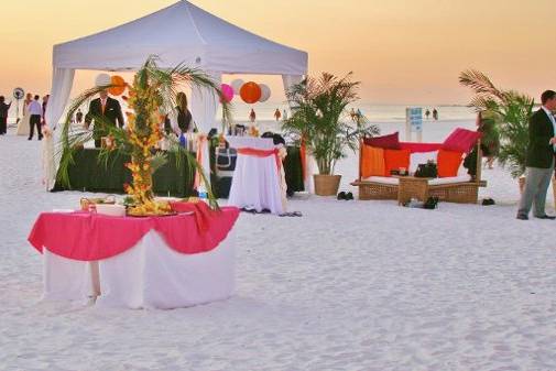 Tent reception area