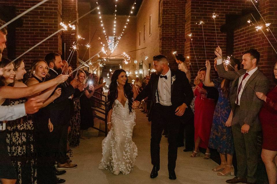 The courtyard sparkler exit